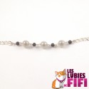 Bracelet : perles noires et blanches