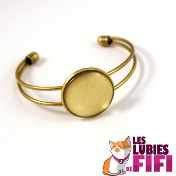 Bracelet personnalisé argenté rond 25 mm