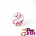 Badge licorne : Licorne arc-en-ciel