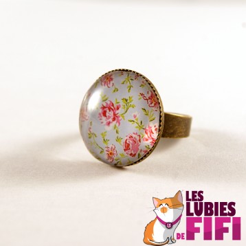 Bague fleurs : roses vintage