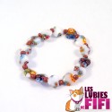 Bracelet perles coeurs multicolores