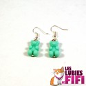 Boucles d'oreille ourson vert