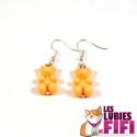 Boucles d'oreille ourson orange