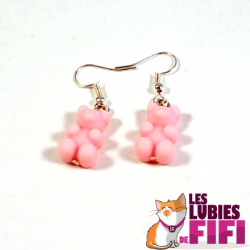 Boucles d'oreille ourson orange