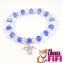 Bracelet perles : colibri bleu