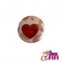 Badge :   Cœur Rouge Brillant