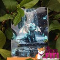 Marque page dragon Zéphyra – carte énergétique azur (7,5 × 10 cm)