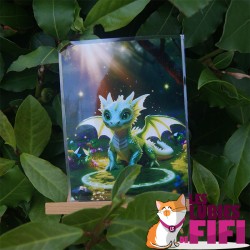 Marque page dragon Zéphyra – carte énergétique azur (7,5 × 10 cm)