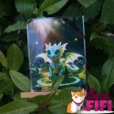 Marque page dragon Emeraelys – carte énergétique vert émeraude (7,5 × 10 cm)