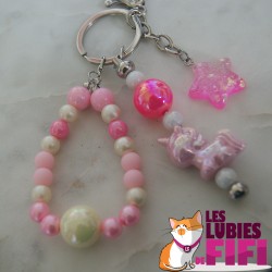 Porte-clé Labubu rose