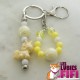 Porte-clés licorne rose – bijou de sac perles & étoile pailletée