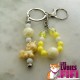 Porte-clés licorne rose – bijou de sac perles & étoile pailletée