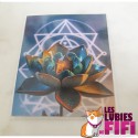 Carte de protection – lotus raku & cristaux (7,5 × 10 cm) illustration les Lubies de Fifi