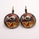 Boucles d'oreille chat steampunk : chat et ses lunettes