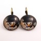 Boucles d'oreille chat steampunk : chat et son monocle