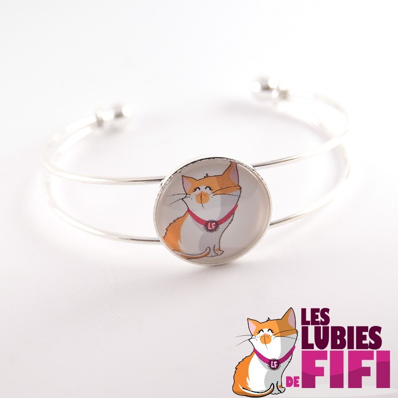 Bracelet chat : Les Lubies de Fifi argenté